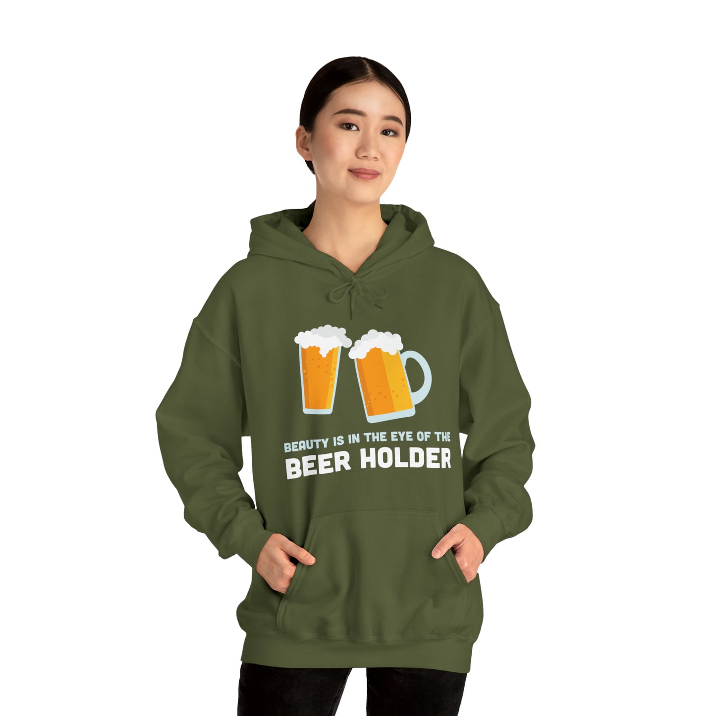Beauty is in the Eye of the Beer Holder - Unisex Heavy Blend™ Hooded Sweatshirt
