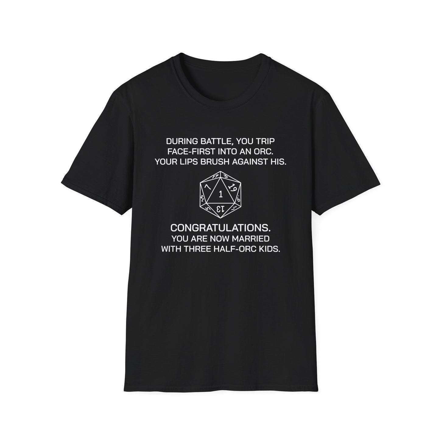 Critical Failure - Three Half-Orc Kids - Unisex Softstyle T-Shirt