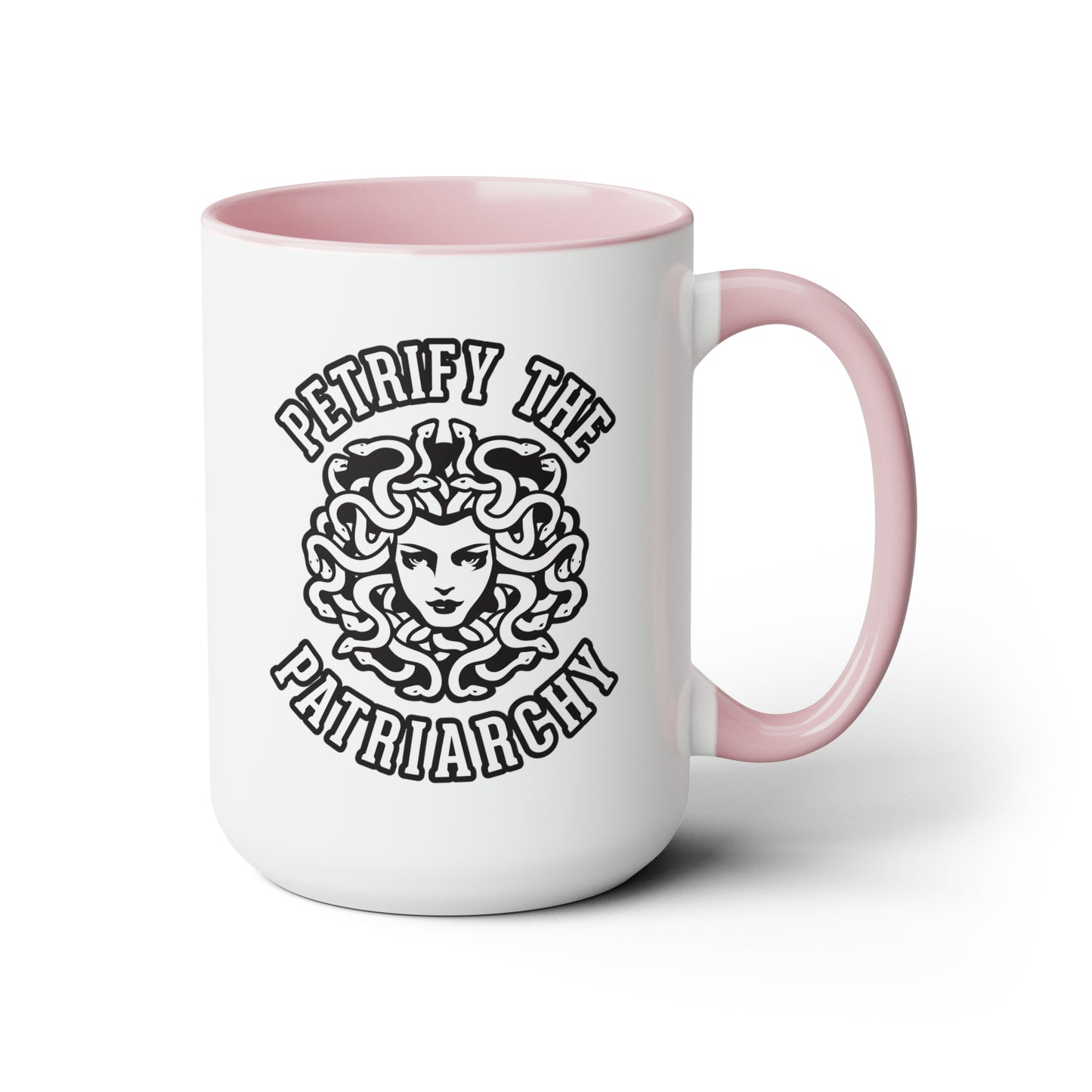 Petrify the Patriarchy - Two-Tone Coffee Mugs, 15oz