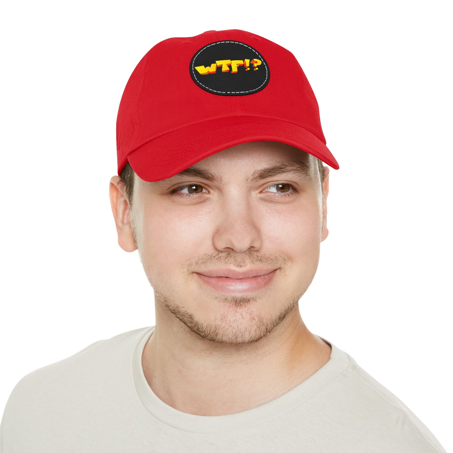WTF!? - Dad Hat with Leather Patch (Round)
