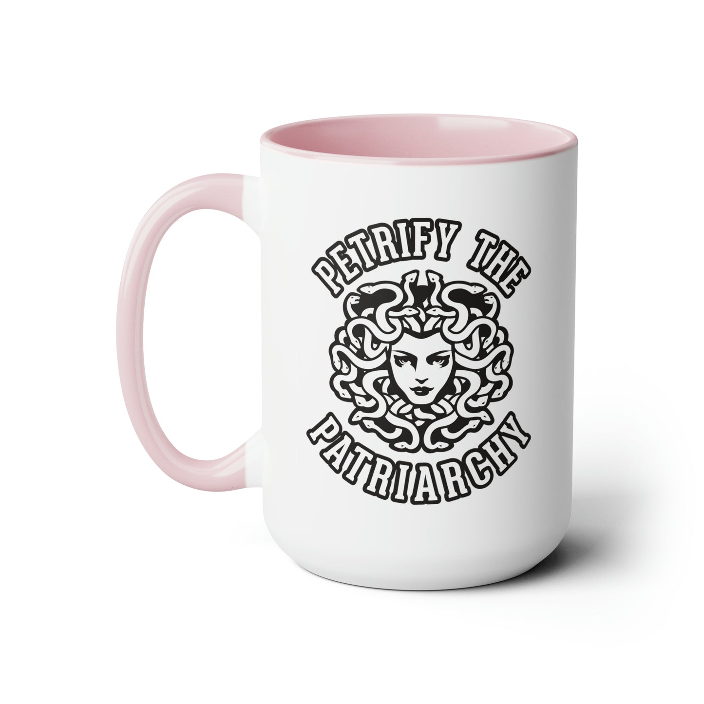 Petrify the Patriarchy - Two-Tone Coffee Mugs, 15oz