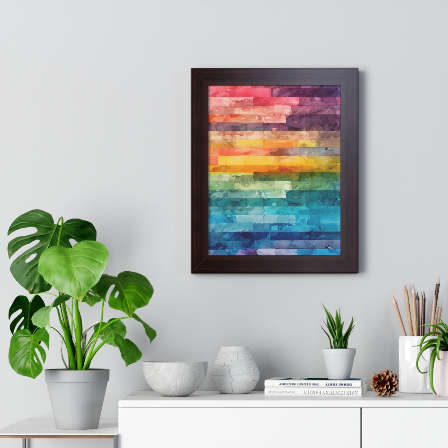 SPECTRUM Series - Abstract Bands - Framed Vertical Poster