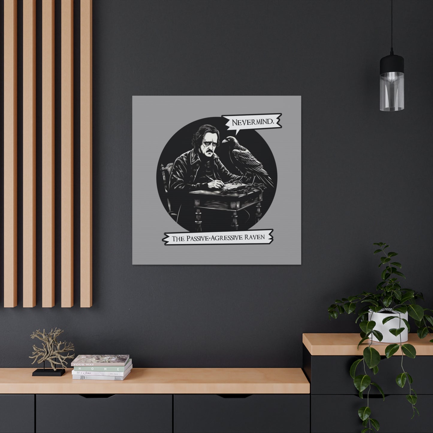 Nevermind - The Passive-Agressive Raven - Canvas Gallery Wraps