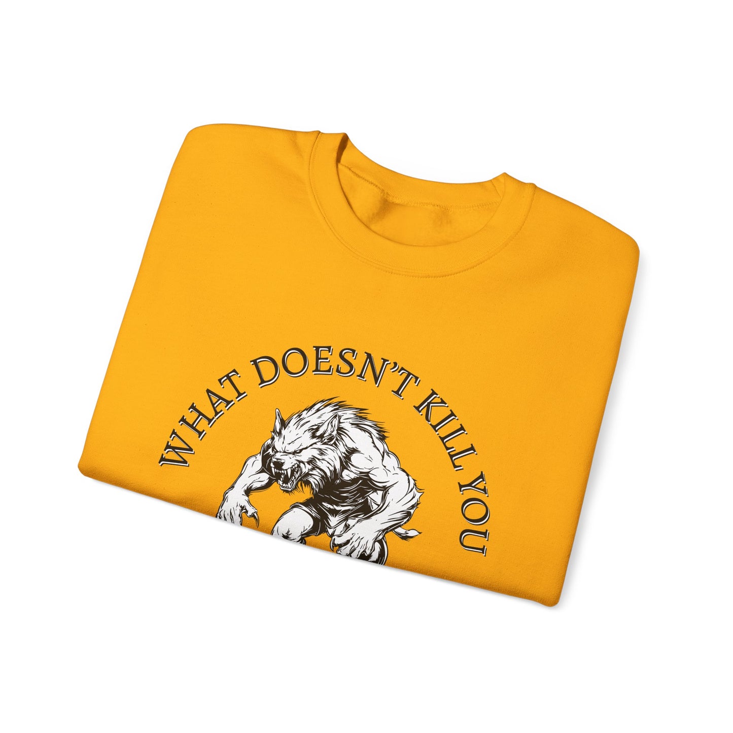 What Doesn't Kill You, Gives You XP - Light Text - Unisex Heavy Blend™ Crewneck Sweatshirt