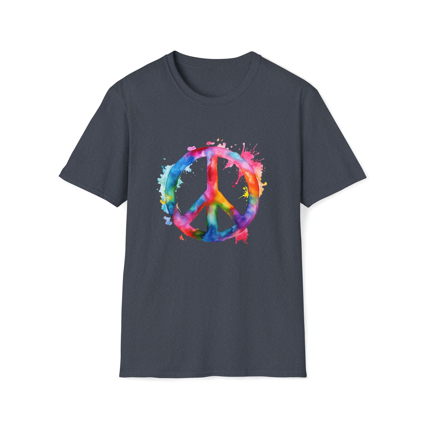 Watercolor Peace Sign - Unisex Softstyle T-Shirt
