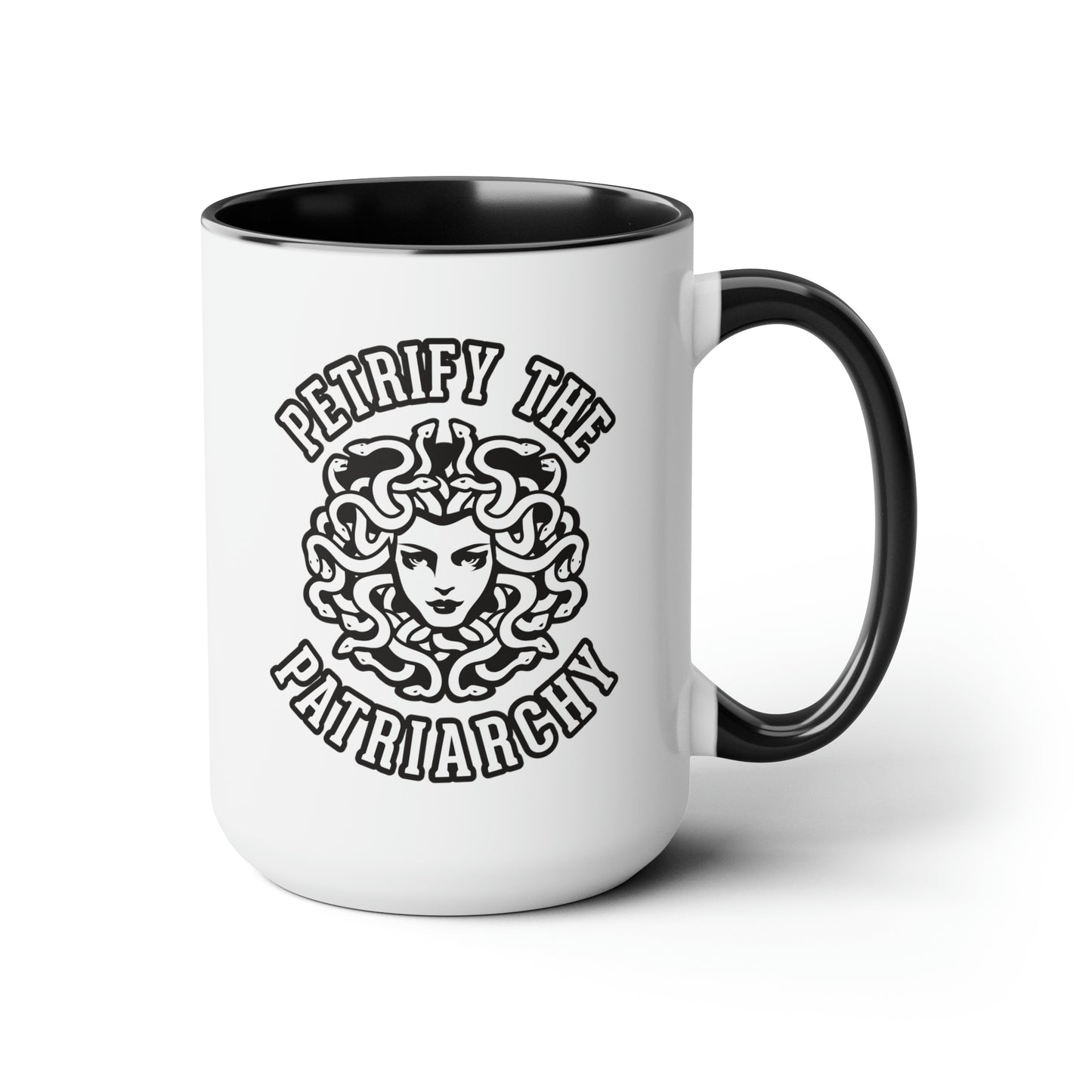 Petrify the Patriarchy - Two-Tone Coffee Mugs, 15oz