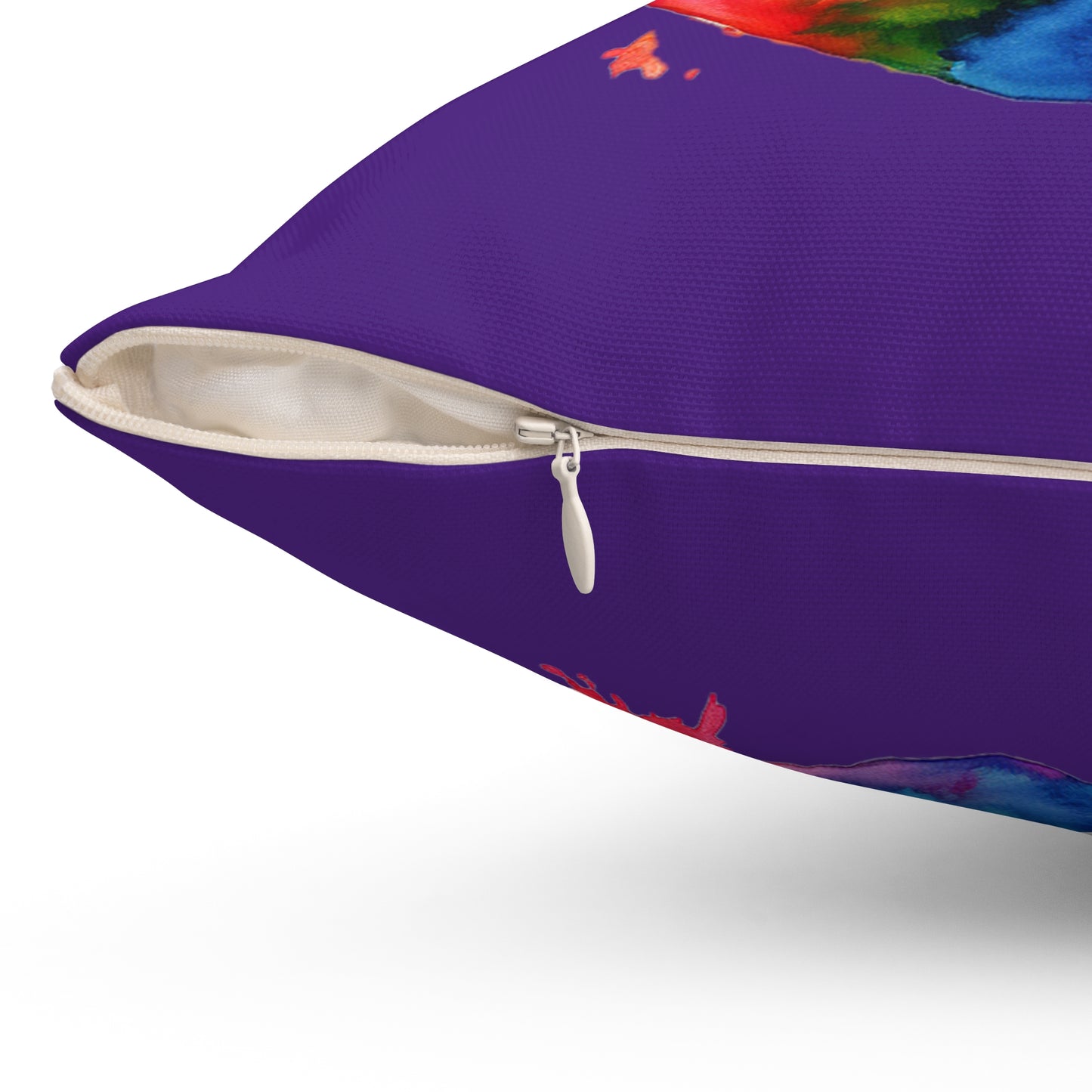 Watercolor Peace Sign - Spun Polyester Square Pillow