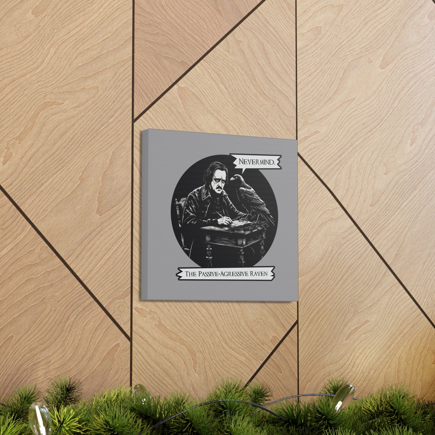 Nevermind - The Passive-Agressive Raven - Canvas Gallery Wraps