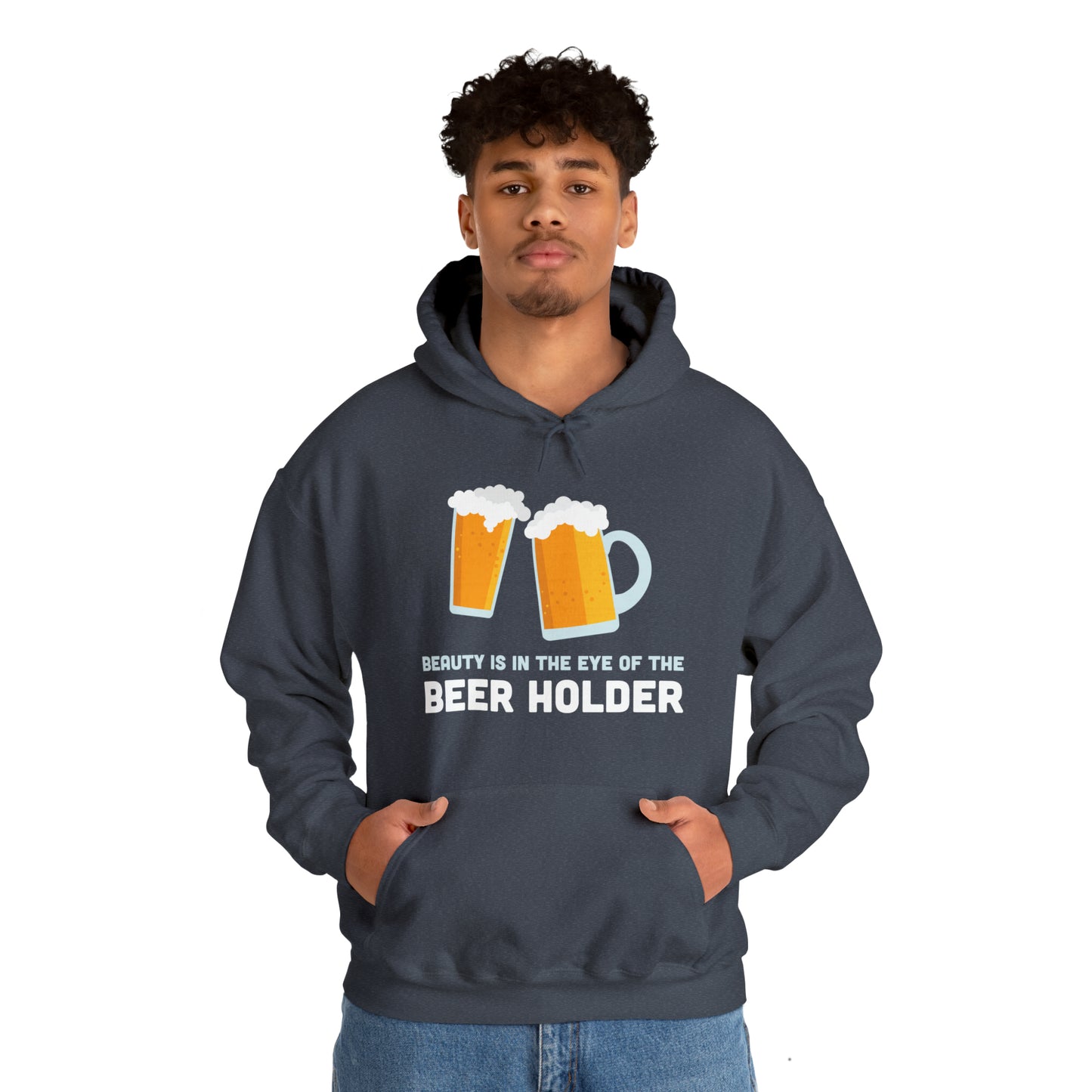 Beauty is in the Eye of the Beer Holder - Unisex Heavy Blend™ Hooded Sweatshirt