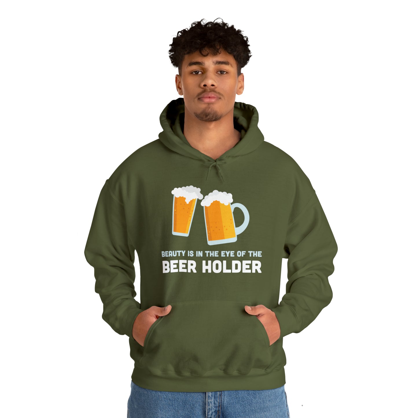 Beauty is in the Eye of the Beer Holder - Unisex Heavy Blend™ Hooded Sweatshirt