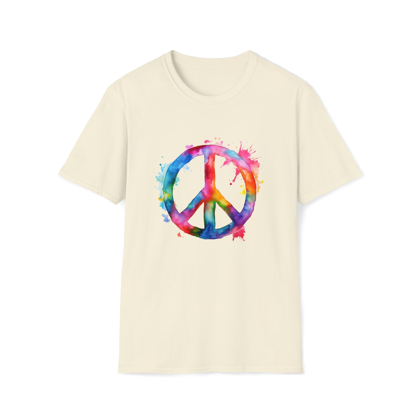 Watercolor Peace Sign - Unisex Softstyle T-Shirt