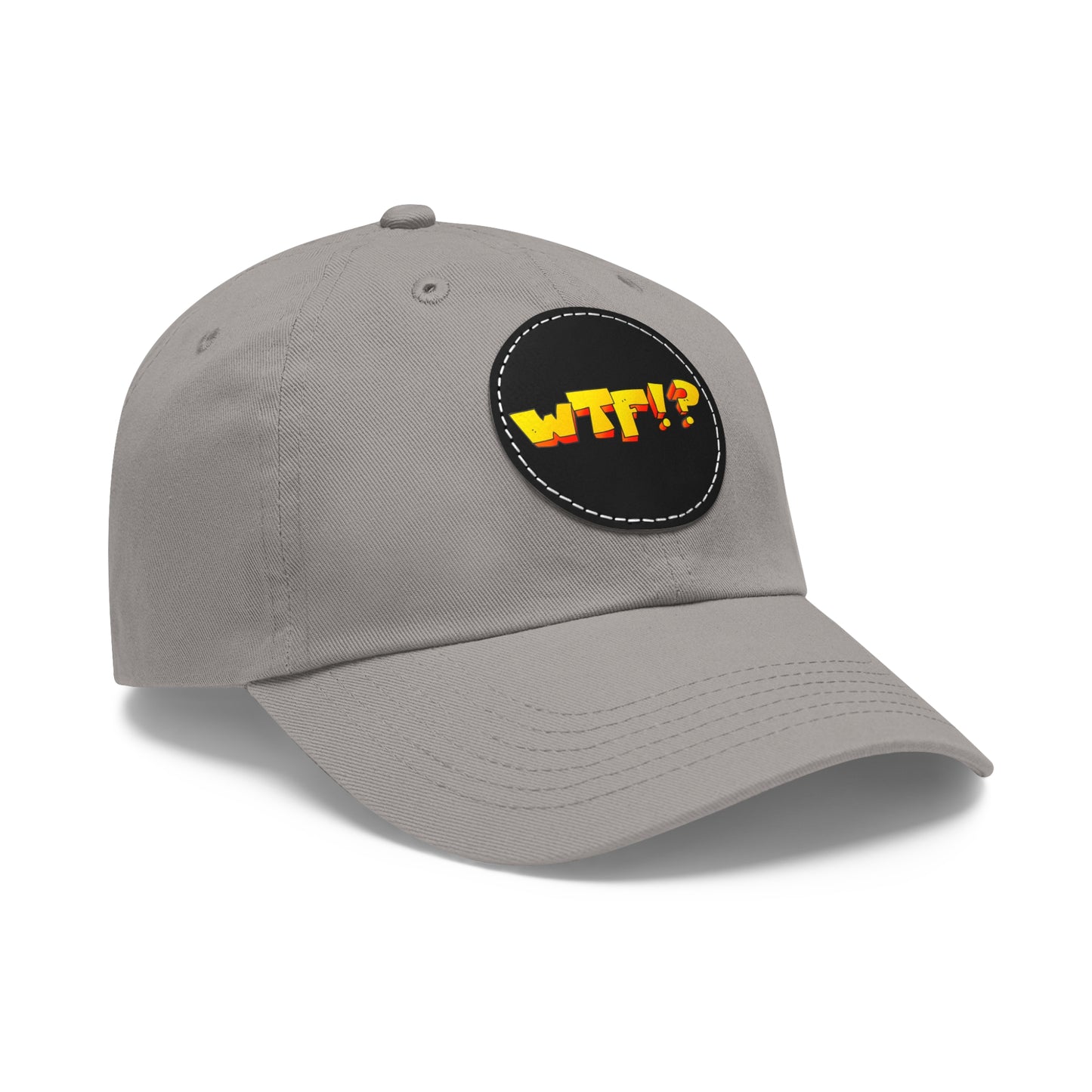 WTF!? - Dad Hat with Leather Patch (Round)