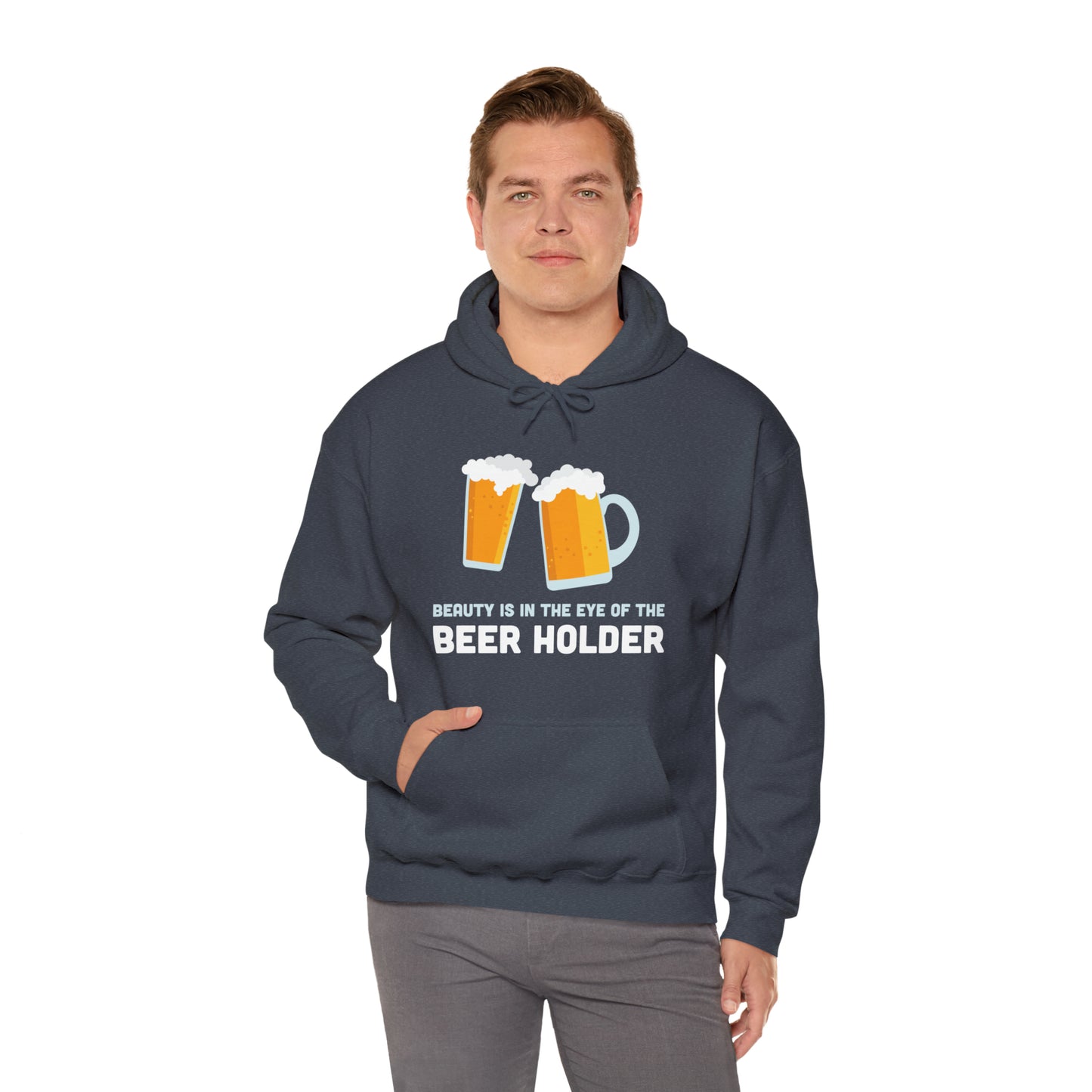 Beauty is in the Eye of the Beer Holder - Unisex Heavy Blend™ Hooded Sweatshirt