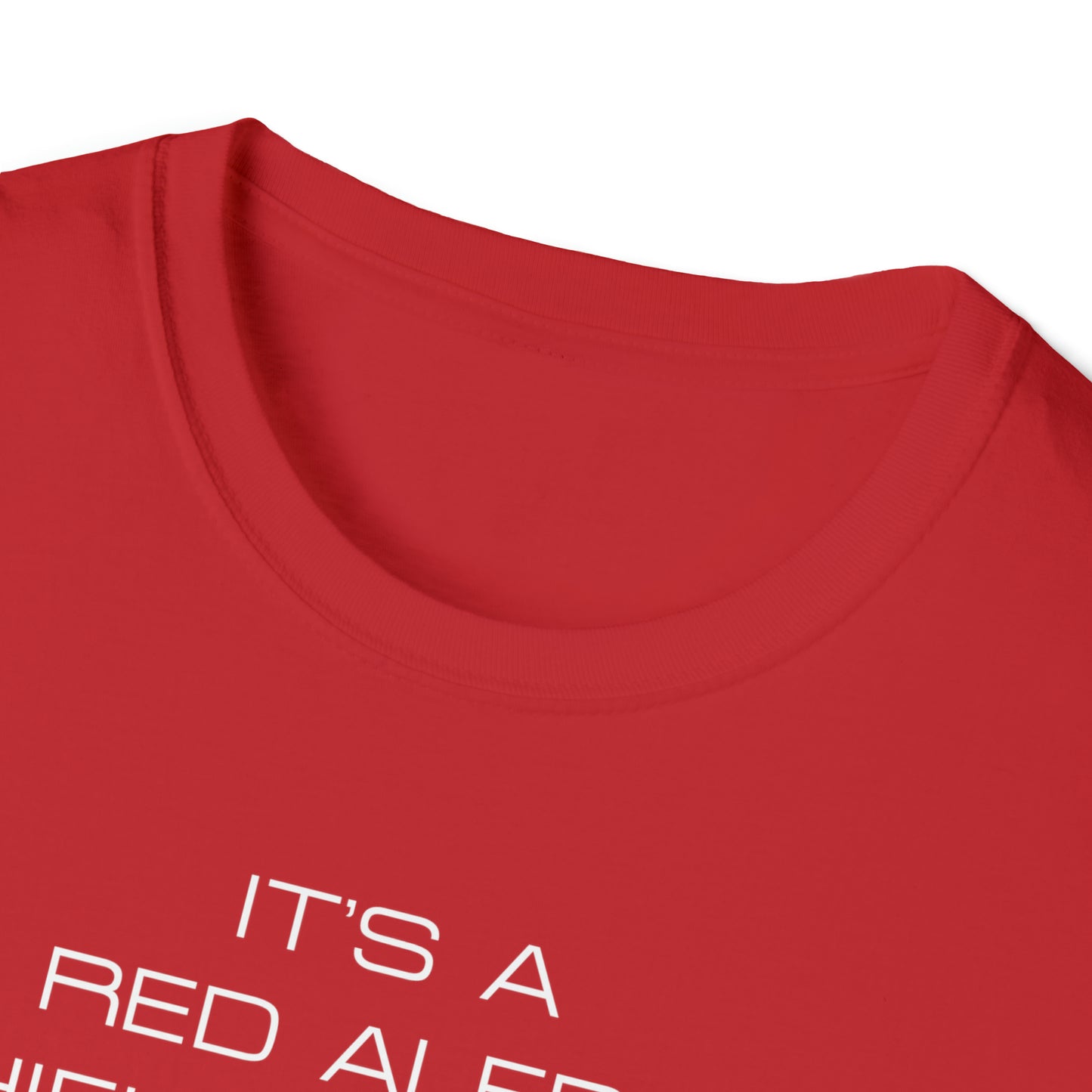 Q Has Come to Visit Kind of Day - White Text - Unisex Softstyle T-Shirt
