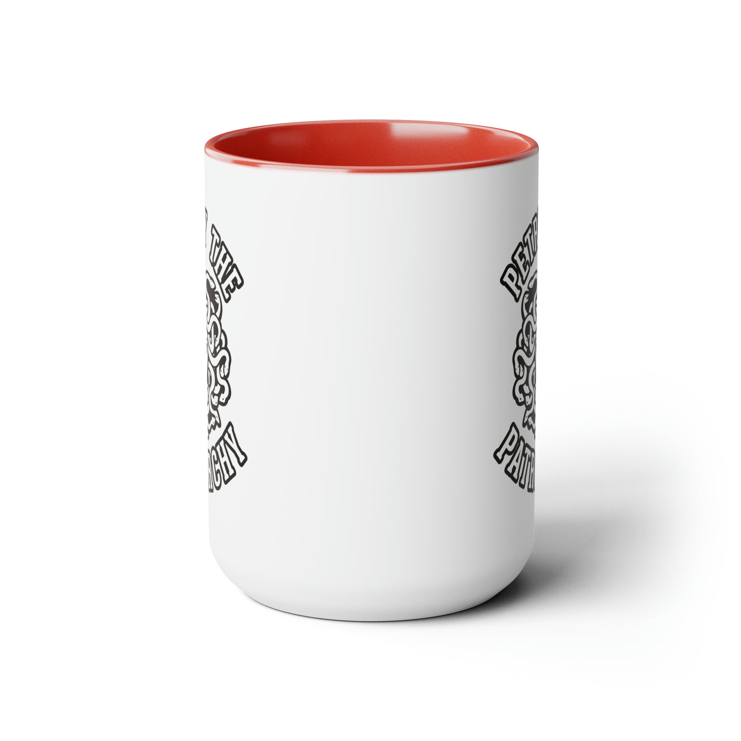 Petrify the Patriarchy - Two-Tone Coffee Mugs, 15oz