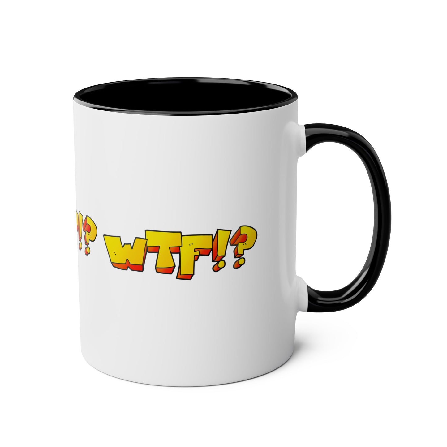 WTF!? (3x) - Two-Tone Coffee Mugs, 11oz