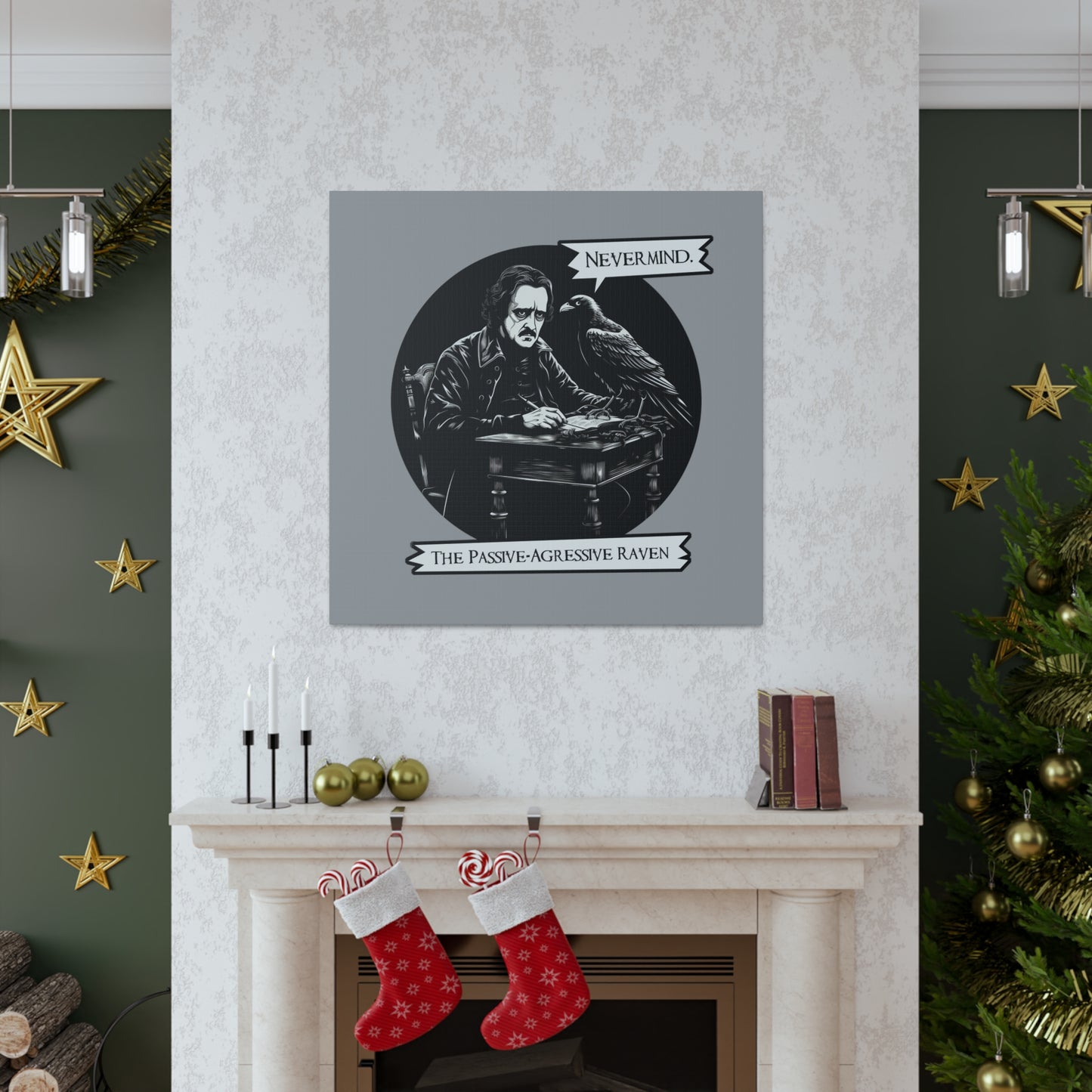 Nevermind - The Passive-Agressive Raven - Canvas Gallery Wraps