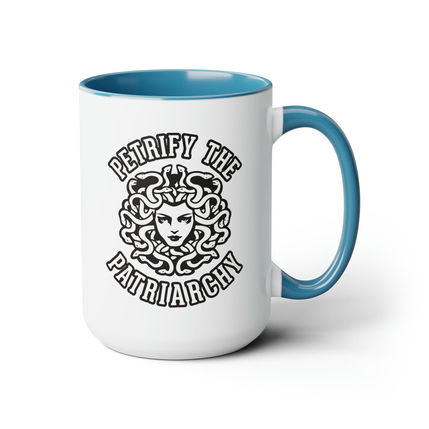 Petrify the Patriarchy - Two-Tone Coffee Mugs, 15oz