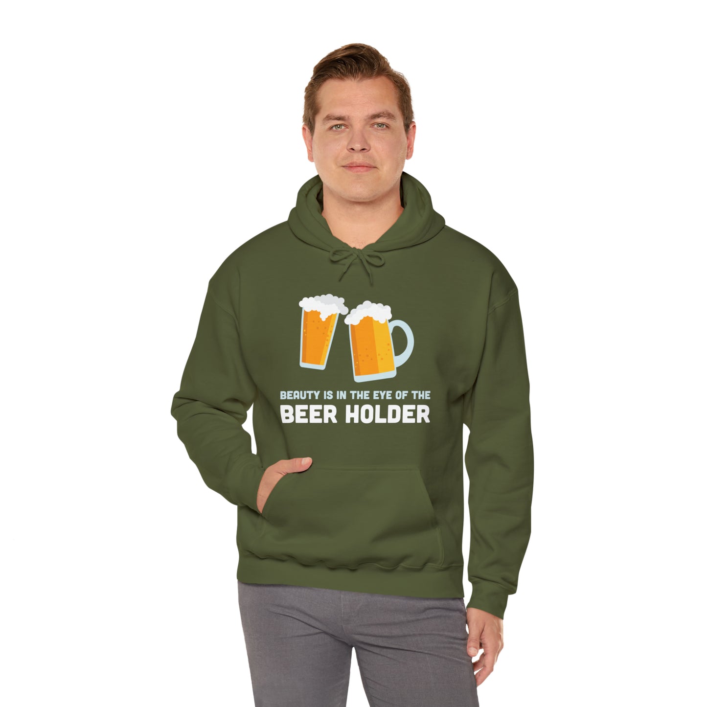 Beauty is in the Eye of the Beer Holder - Unisex Heavy Blend™ Hooded Sweatshirt