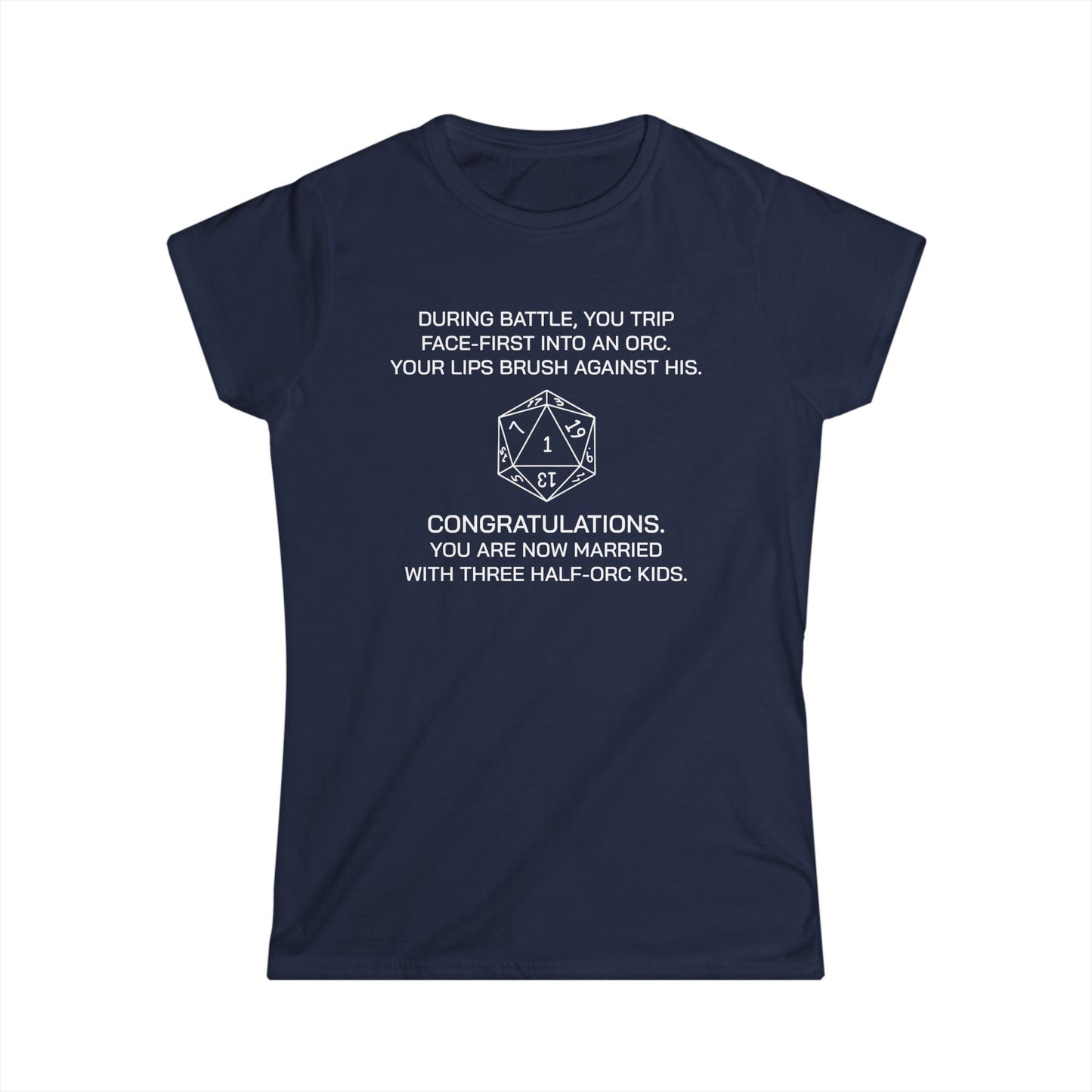 Critical Failure - Three Half-Orc Kids - Women's Softstyle Tee