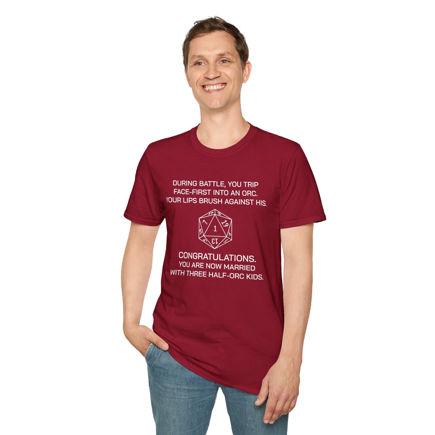 Critical Failure - Three Half-Orc Kids - Unisex Softstyle T-Shirt