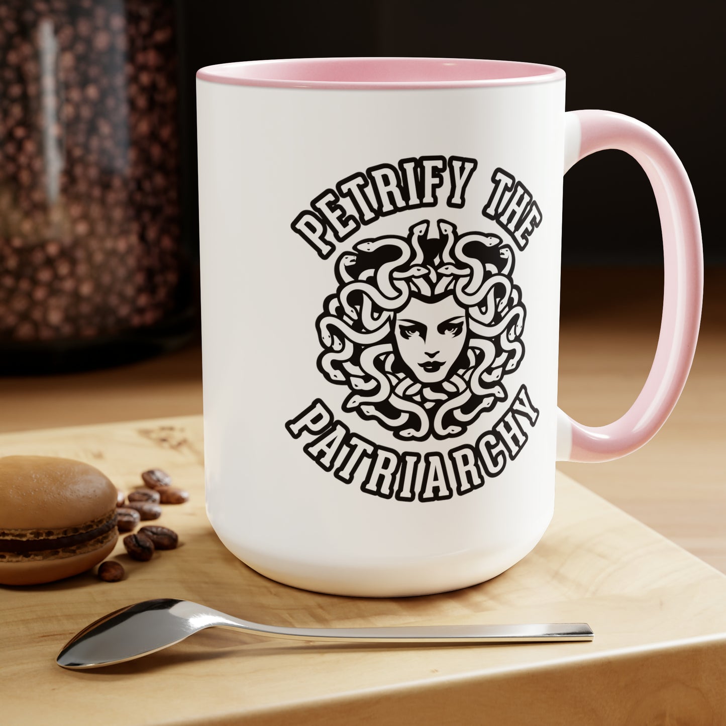 Petrify the Patriarchy - Two-Tone Coffee Mugs, 15oz