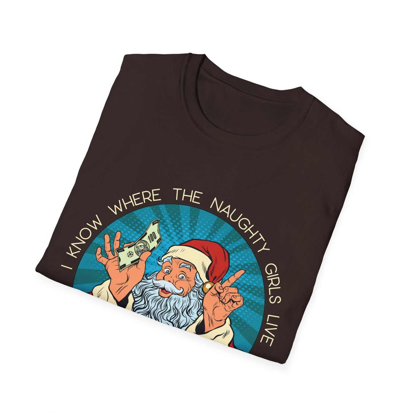 I Know Where the Naughty Girls Live - Light Text - Unisex Softstyle T-Shirt