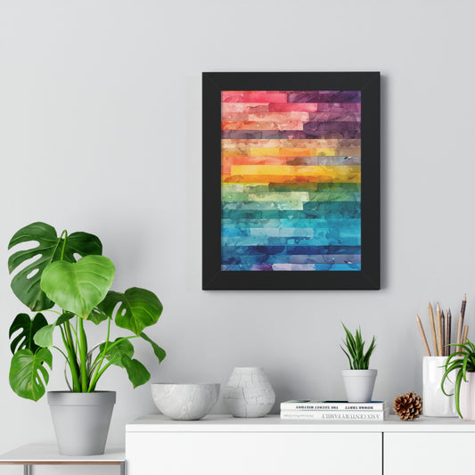 SPECTRUM Series - Abstract Bands - Framed Vertical Poster