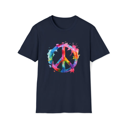Watercolor Peace Sign - Unisex Softstyle T-Shirt