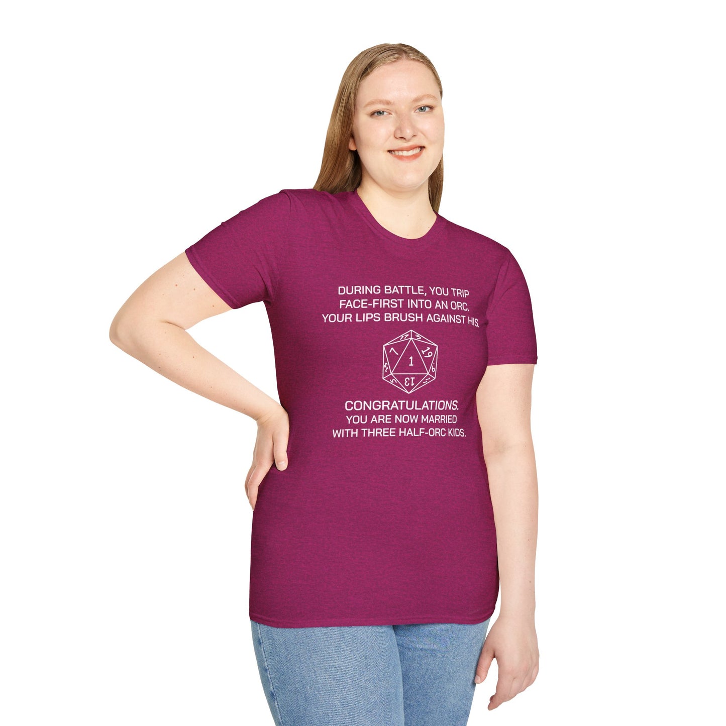 Critical Failure - Three Half-Orc Kids - Unisex Softstyle T-Shirt