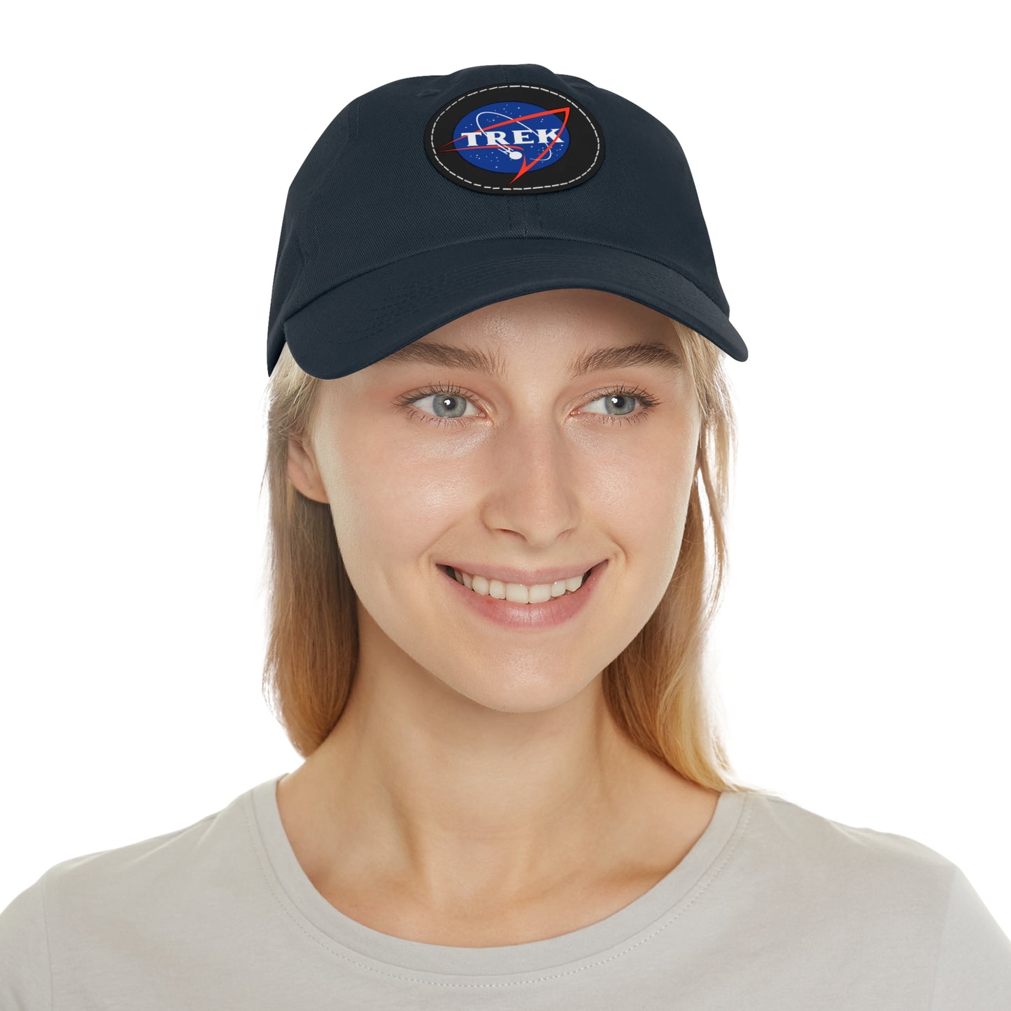 NASA / TREK Mash-Up - "Dad Hat" with Leather Patch (Round)