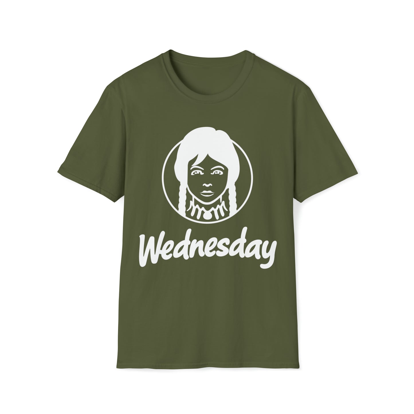 Wednesday Wendy's Mashup - Light Text on Dark - Unisex Softstyle T-Shirt