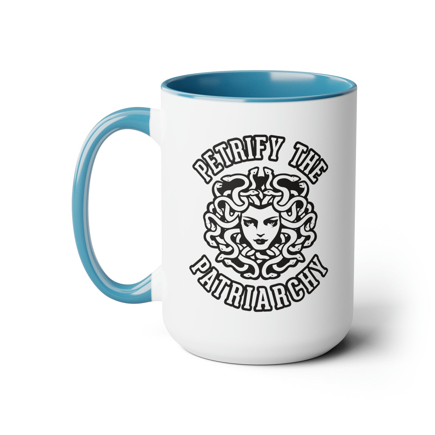 Petrify the Patriarchy - Two-Tone Coffee Mugs, 15oz