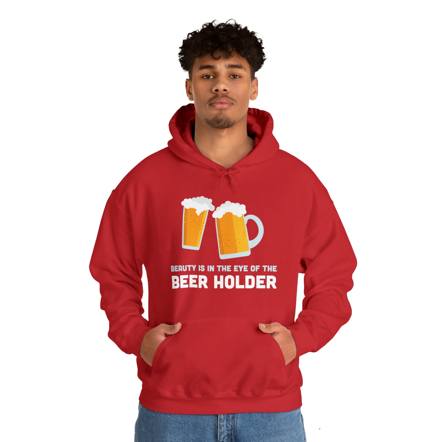 Beauty is in the Eye of the Beer Holder - Unisex Heavy Blend™ Hooded Sweatshirt