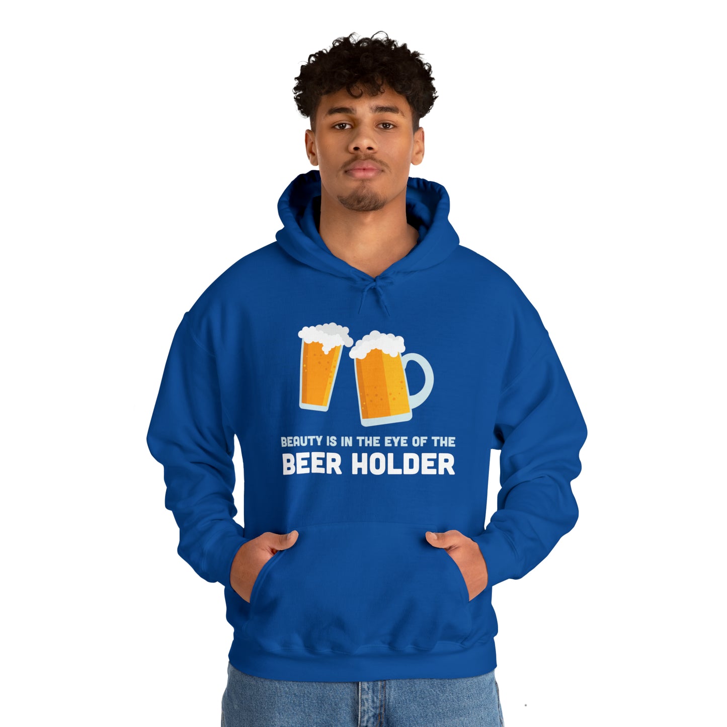 Beauty is in the Eye of the Beer Holder - Unisex Heavy Blend™ Hooded Sweatshirt