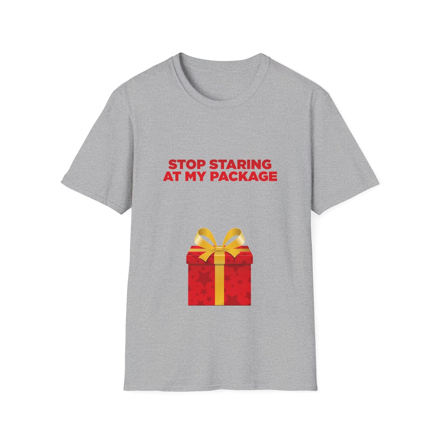 Stop Staring At My Package - Unisex Softstyle T-Shirt