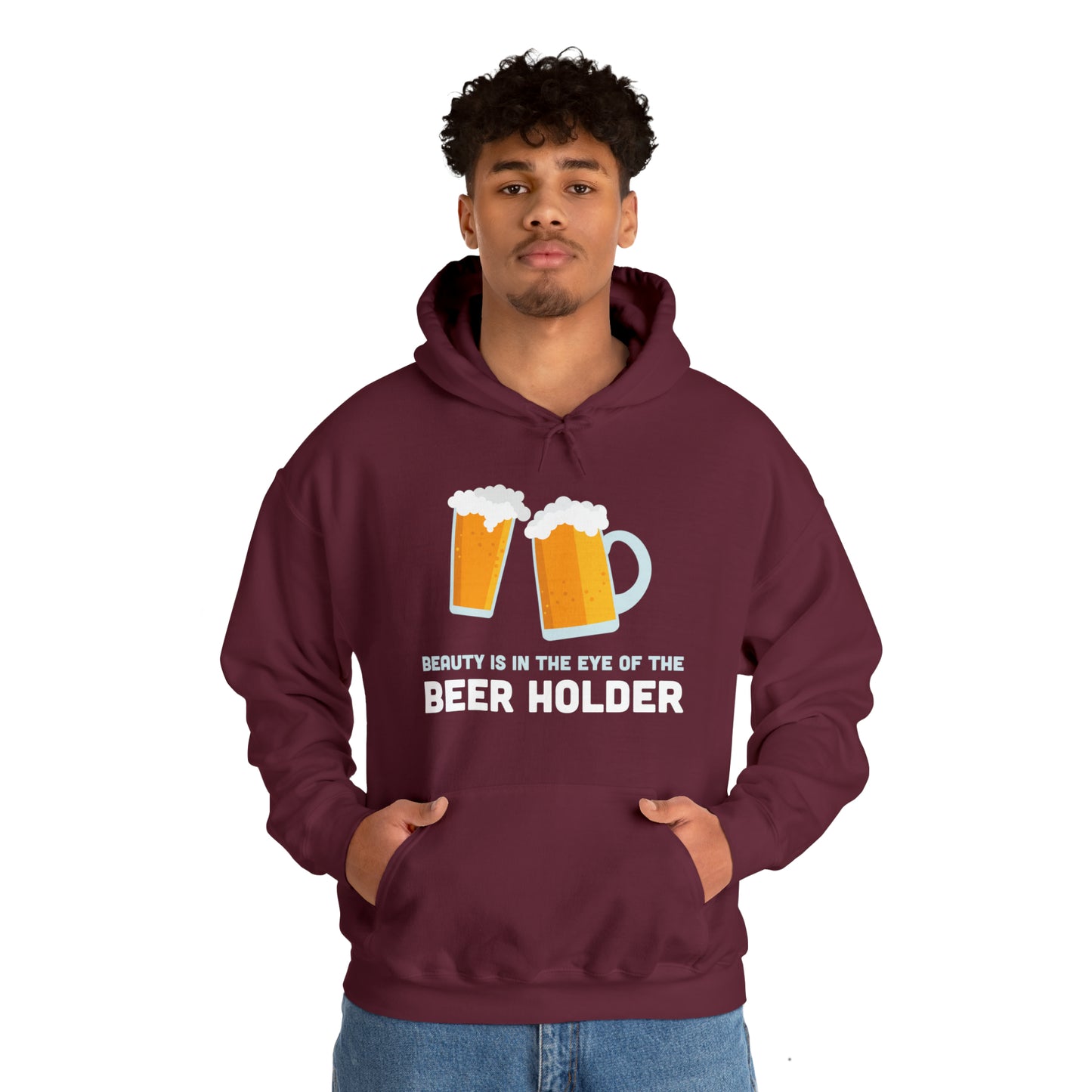 Beauty is in the Eye of the Beer Holder - Unisex Heavy Blend™ Hooded Sweatshirt