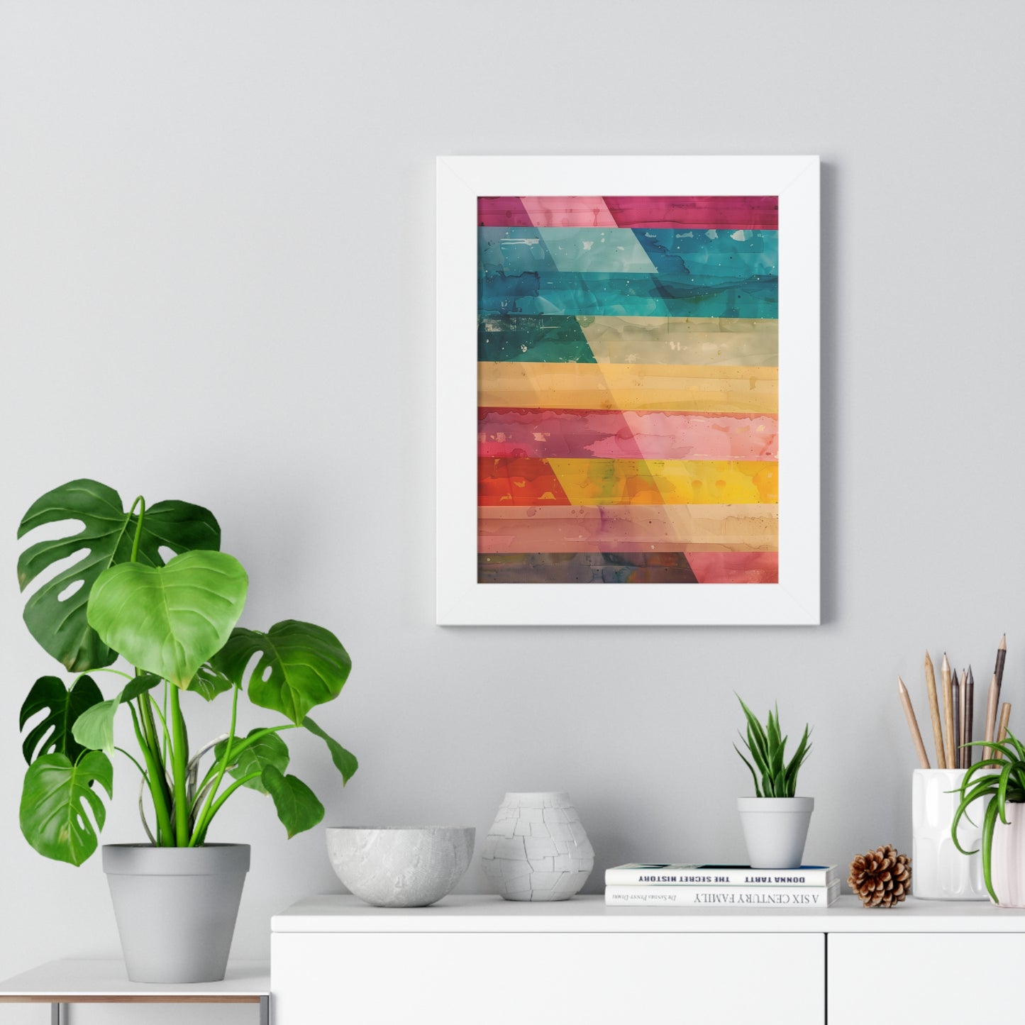 SPECTRUM Series - Abstract Stripes - Framed Vertical Poster