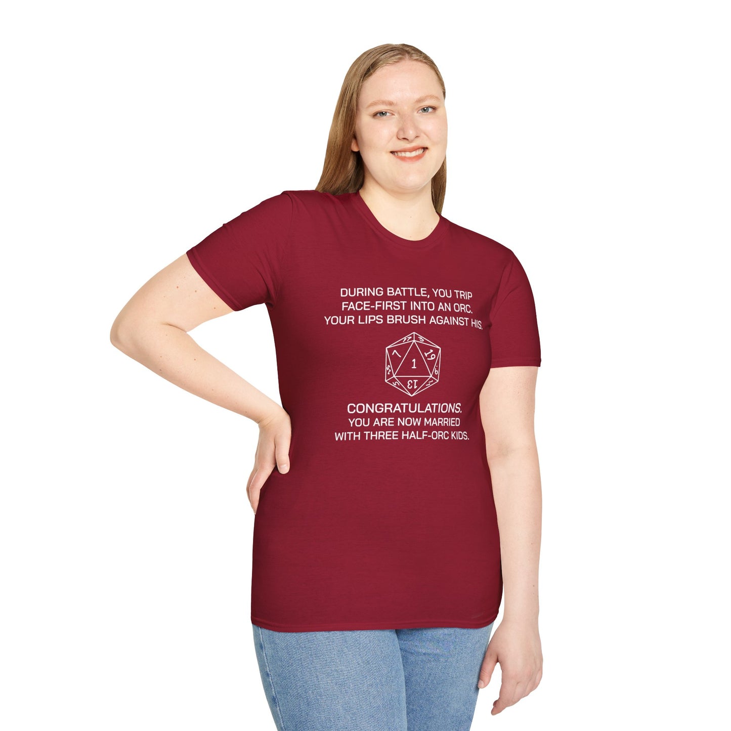 Critical Failure - Three Half-Orc Kids - Unisex Softstyle T-Shirt