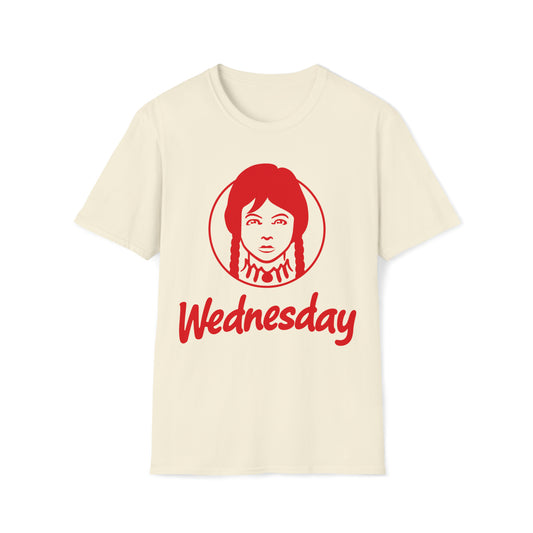 Wednesday Wendy's Mashup - Red Text - Unisex Softstyle T-Shirt