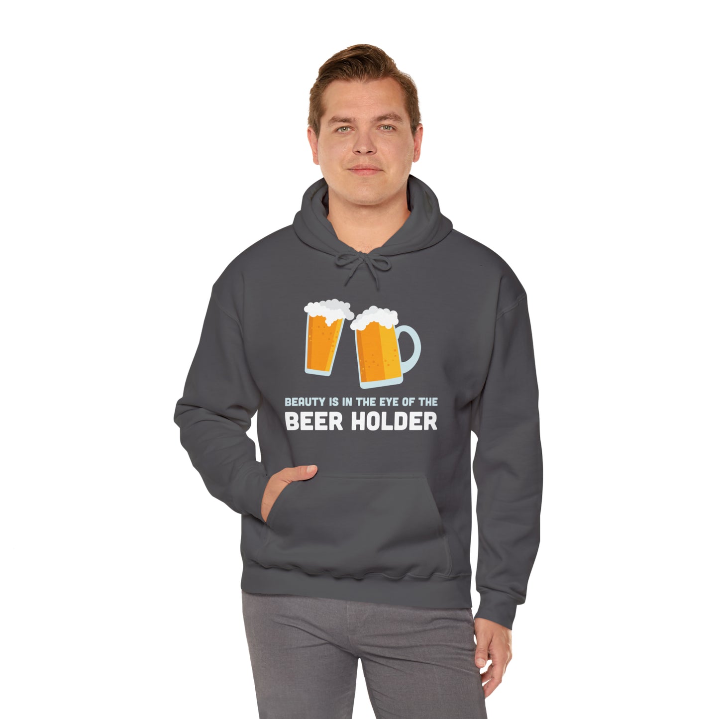 Beauty is in the Eye of the Beer Holder - Unisex Heavy Blend™ Hooded Sweatshirt