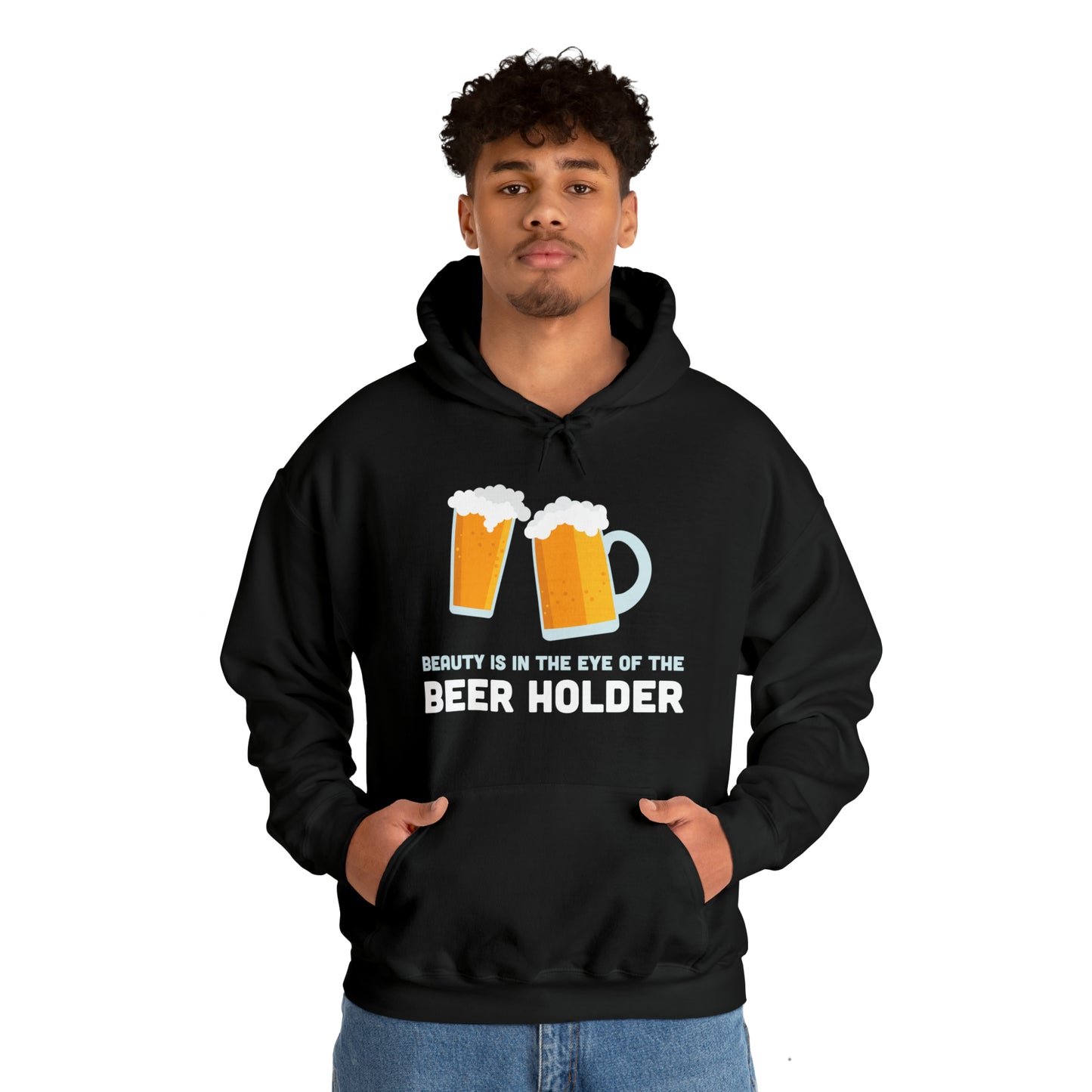 Beauty is in the Eye of the Beer Holder - Unisex Heavy Blend™ Hooded Sweatshirt
