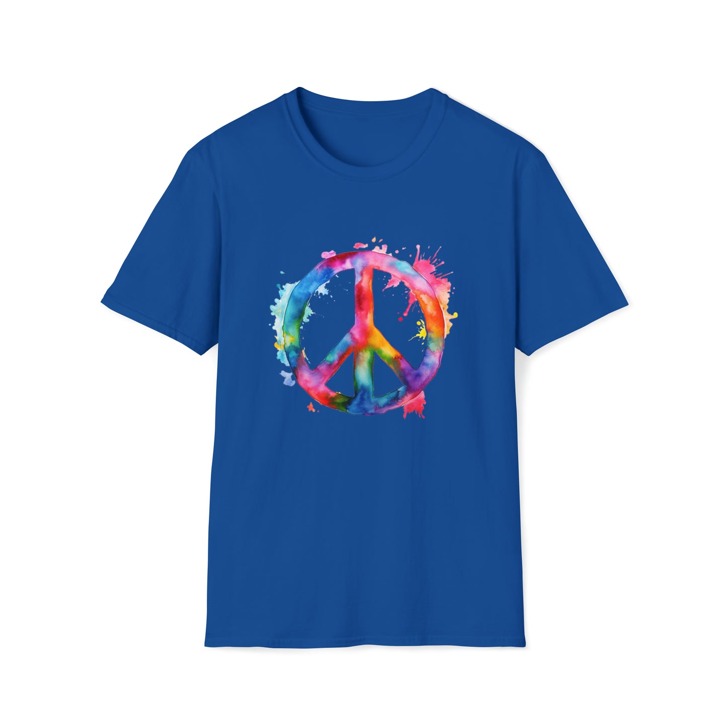 Watercolor Peace Sign - Unisex Softstyle T-Shirt