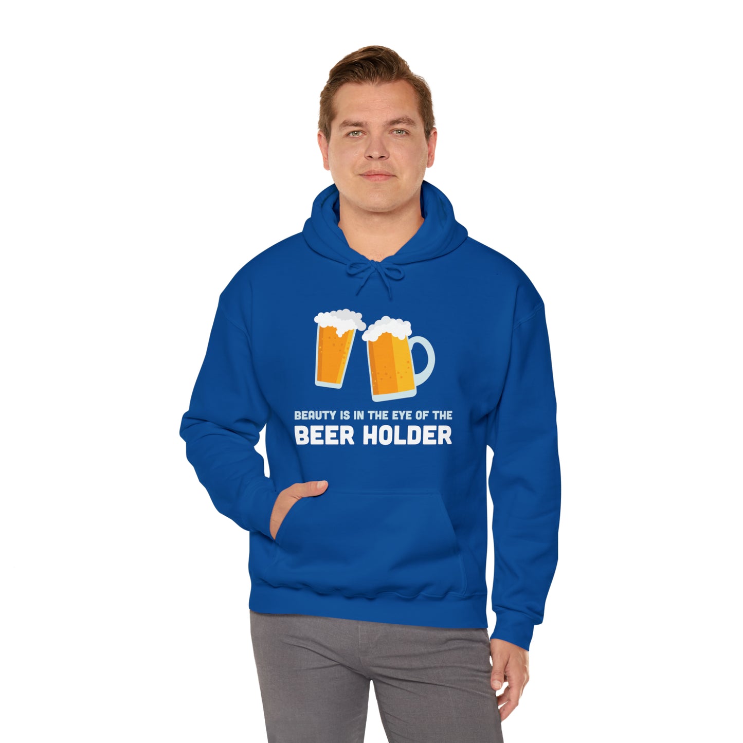 Beauty is in the Eye of the Beer Holder - Unisex Heavy Blend™ Hooded Sweatshirt