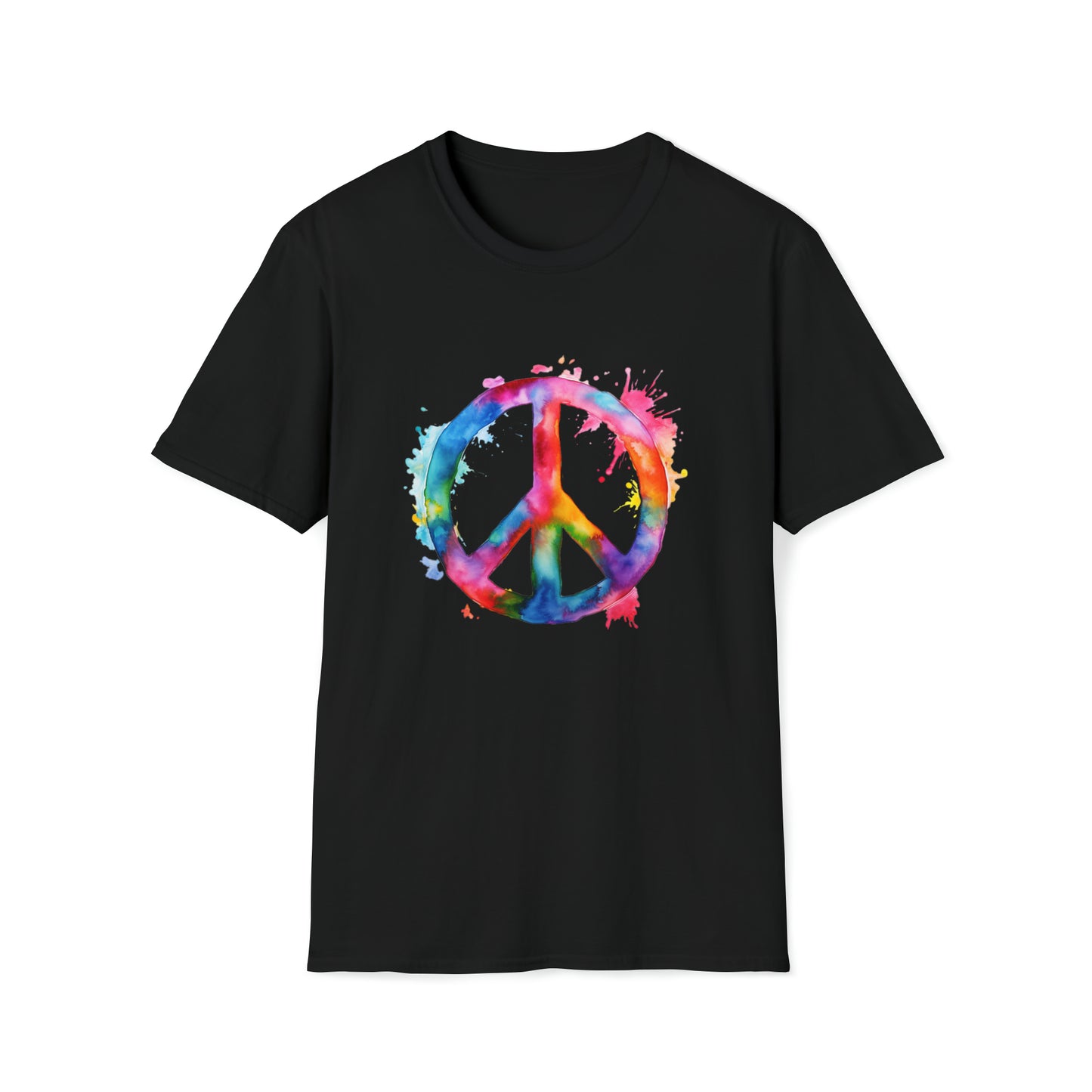 Watercolor Peace Sign - Unisex Softstyle T-Shirt