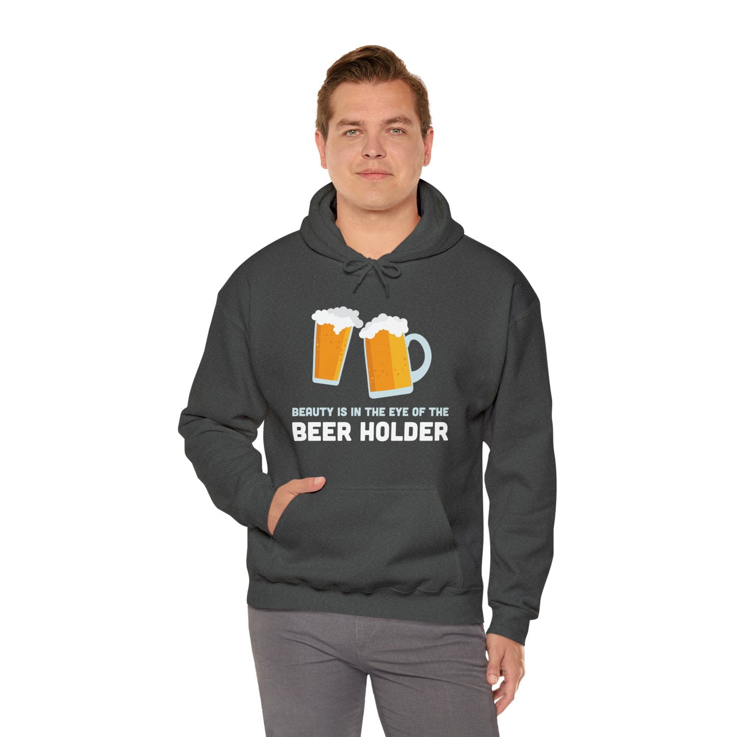 Beauty is in the Eye of the Beer Holder - Unisex Heavy Blend™ Hooded Sweatshirt