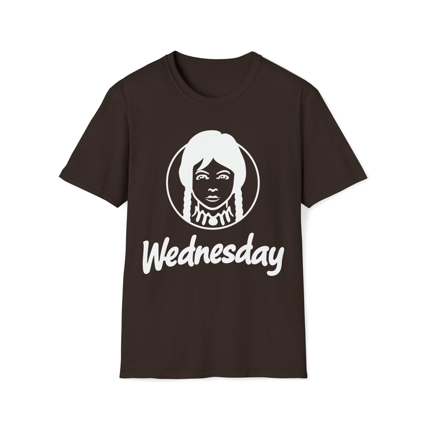 Wednesday Wendy's Mashup - Light Text on Dark - Unisex Softstyle T-Shirt