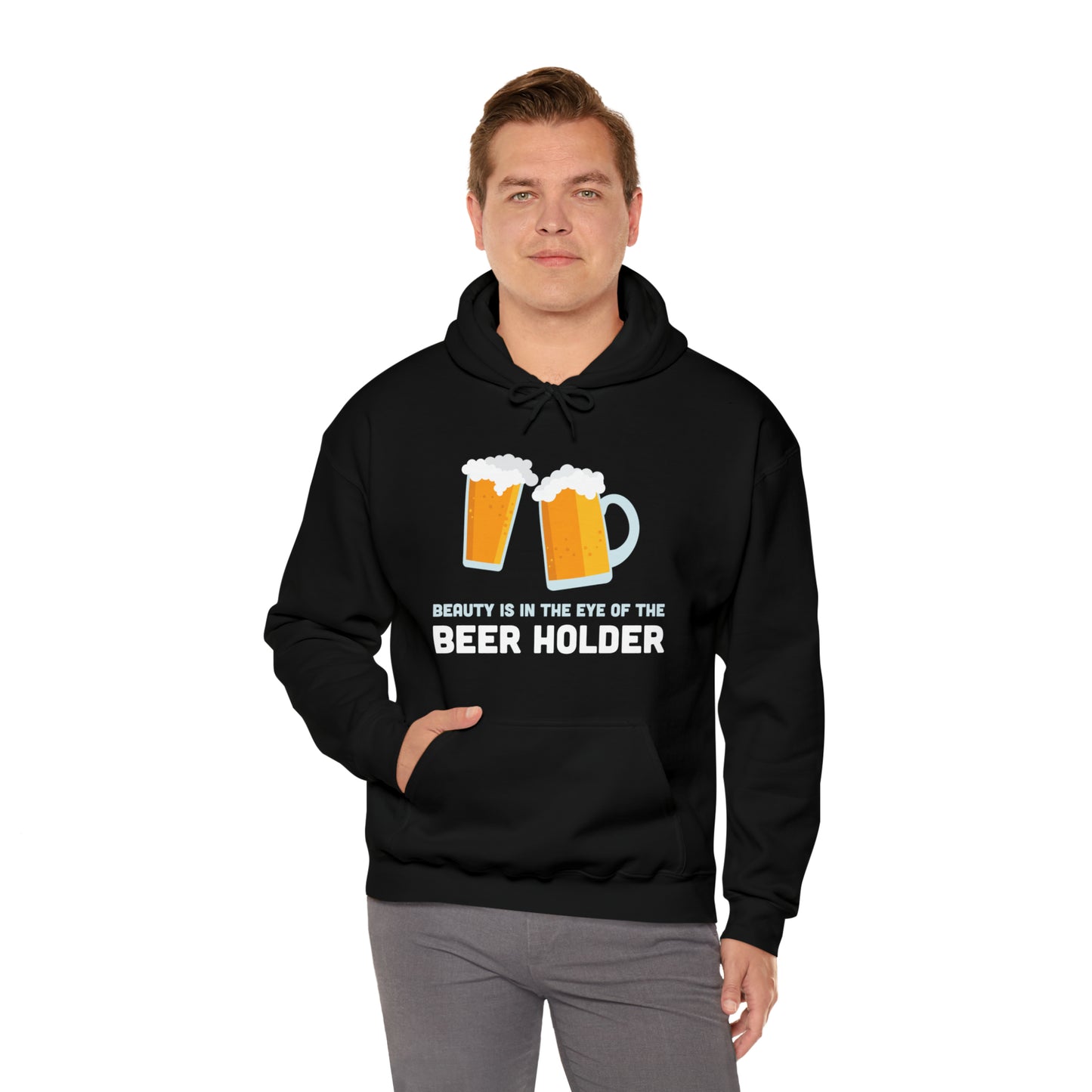 Beauty is in the Eye of the Beer Holder - Unisex Heavy Blend™ Hooded Sweatshirt