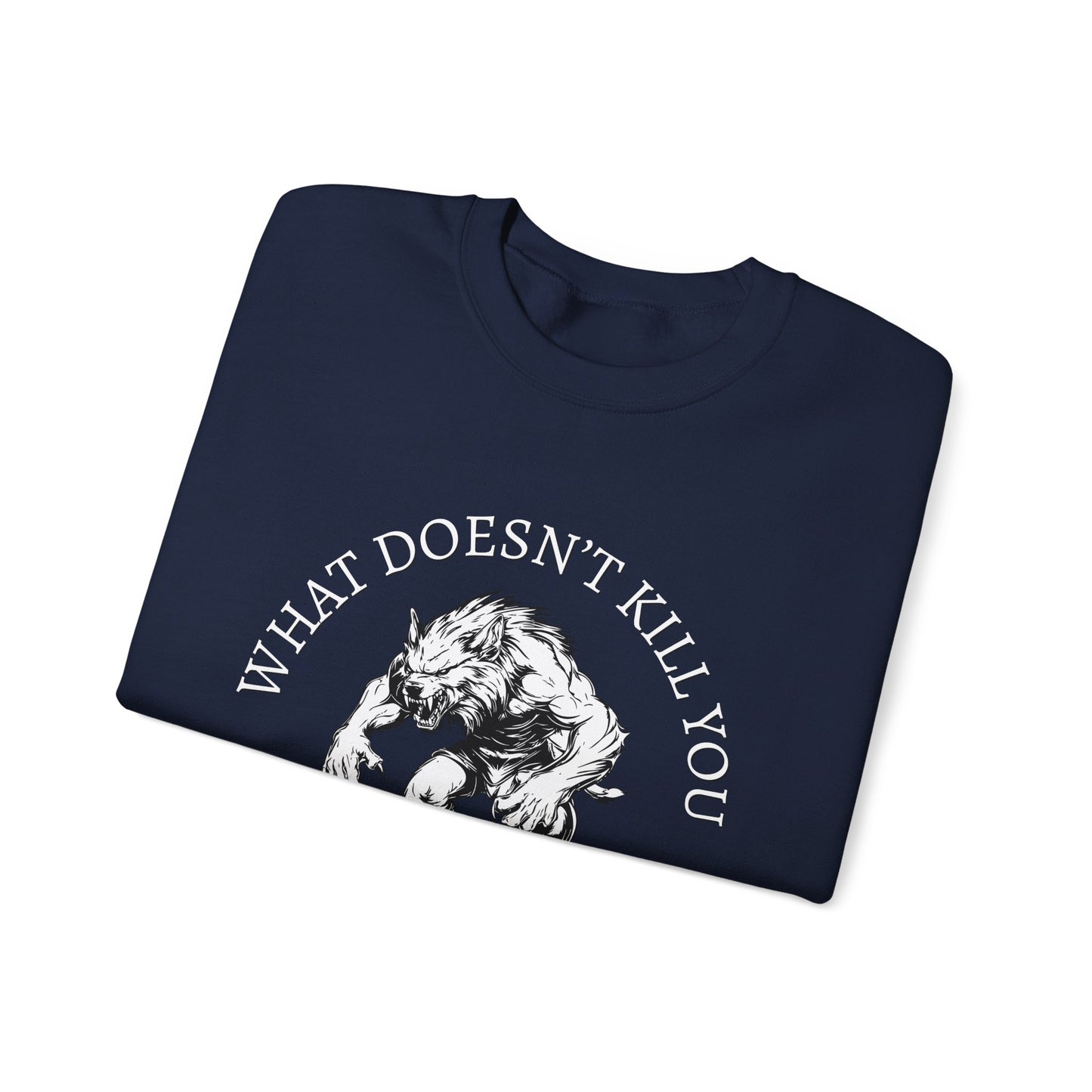 What Doesn't Kill You, Gives You XP - Light Text - Unisex Heavy Blend™ Crewneck Sweatshirt