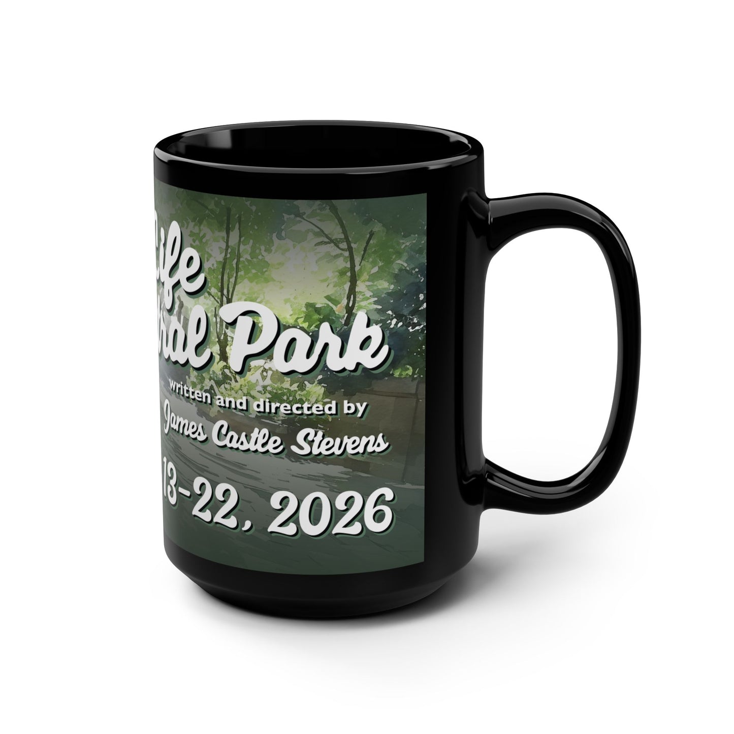 STILL LIFE IN CENTRAL PARK - Black Mug, 15oz